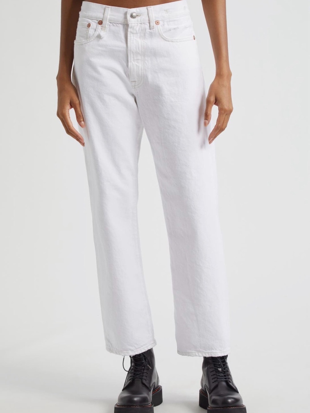 R13 Distressed Boyfriend Jeans Color: Aerin White